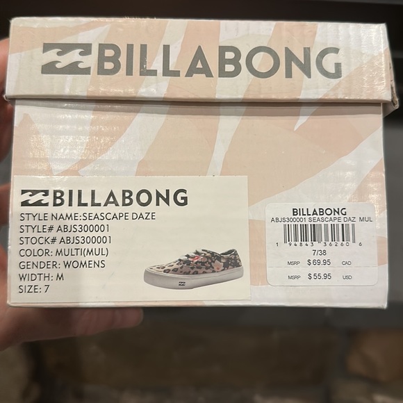 Billabong Canvas Shoes Seascape Daze Floral and Leopard Print - Picture 7 of 7